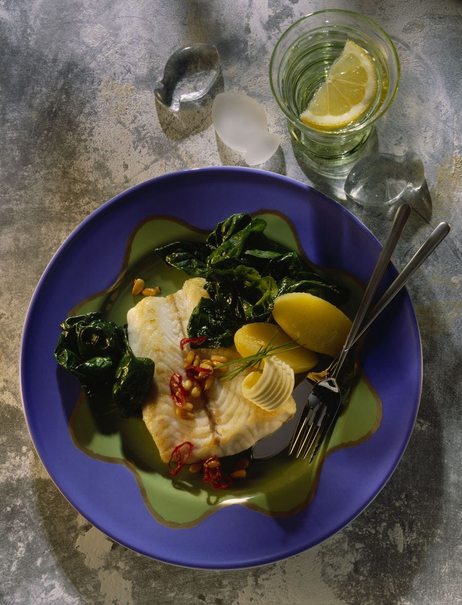 recipe image Zander auf Blattspinat